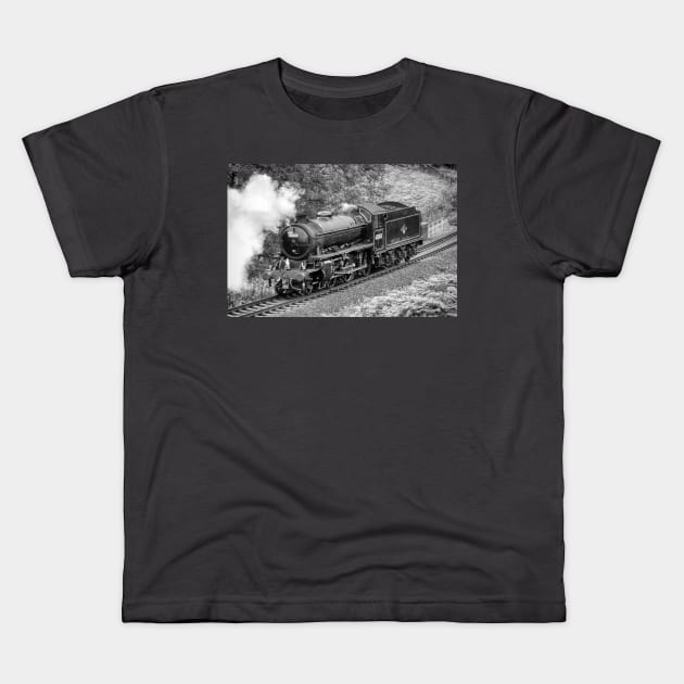 LNER K1 Class - Light Engine - Black and White Kids T-Shirt by SteveHClark